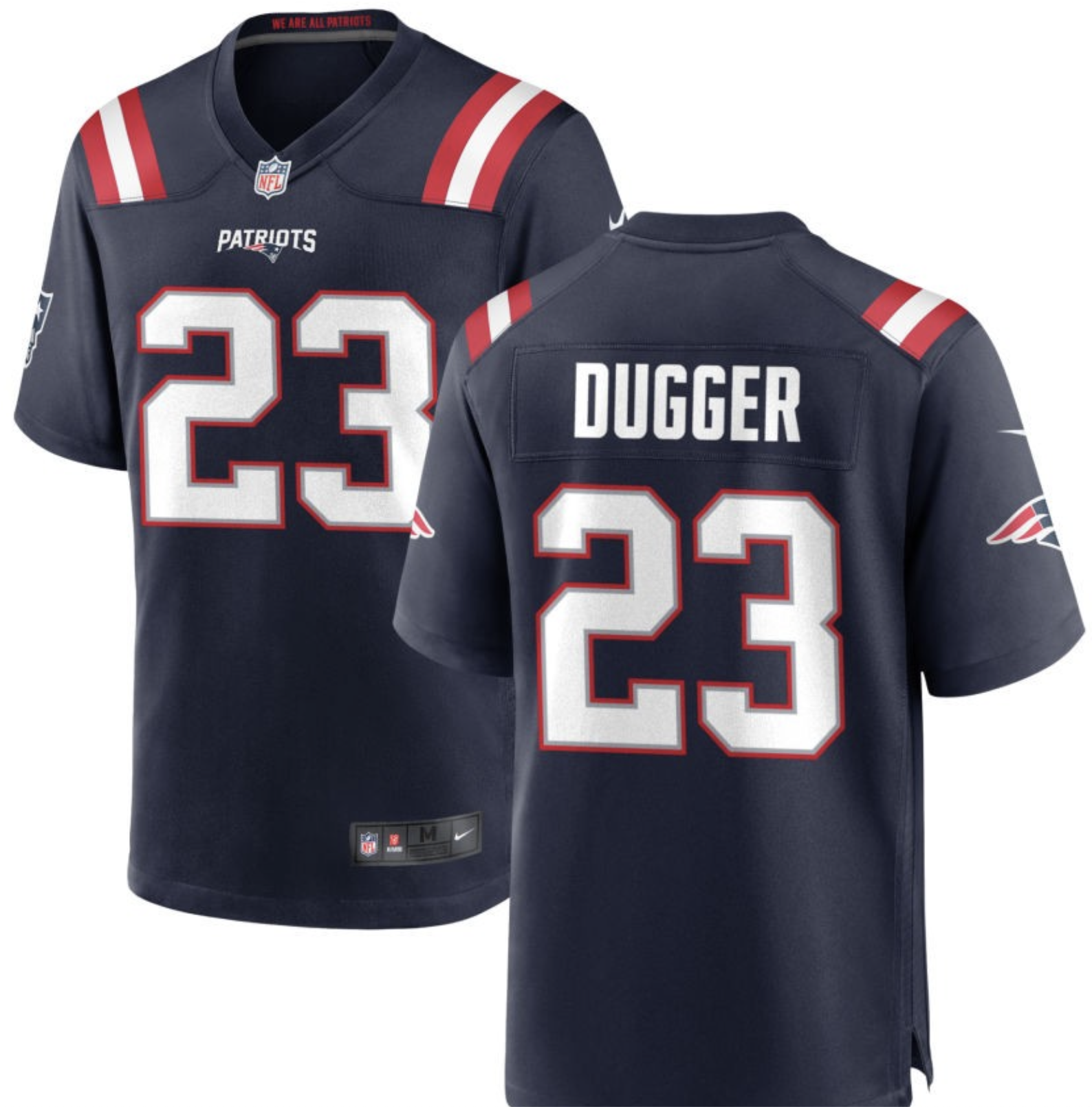 Men New England Patriots #23 Dugger Nike Navy Home Game Player NFL Jersey